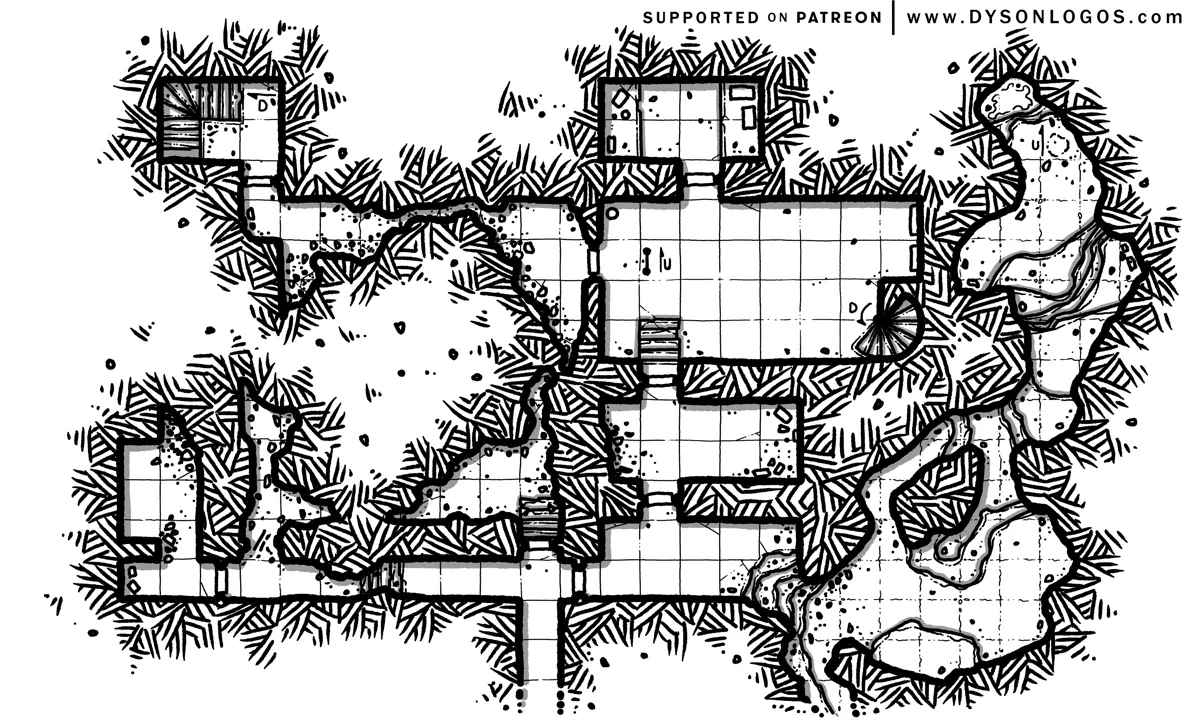 Mappa: Dungeon su Scheda II - Mappa 6 - Rovine del Dungeon