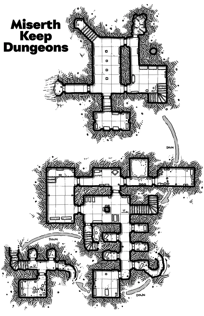 Mappa: Fortino di Miserth - Sotterranei