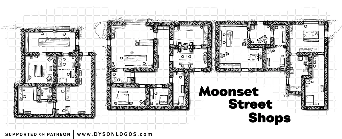 Mappa: I Negozi di Via Moonset