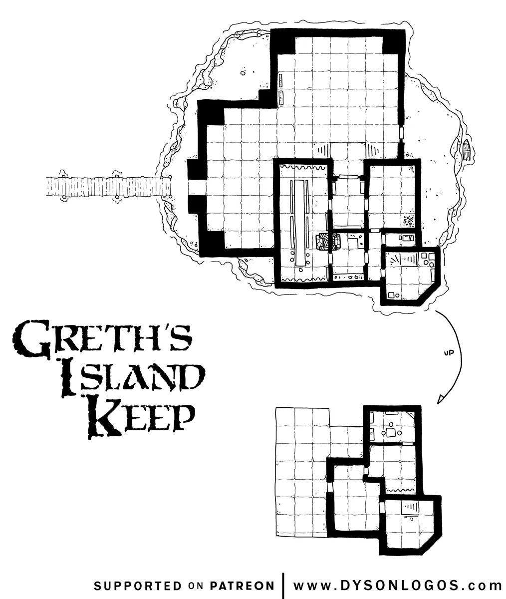 Mappa: Il Fortino sull'Isola di Greth