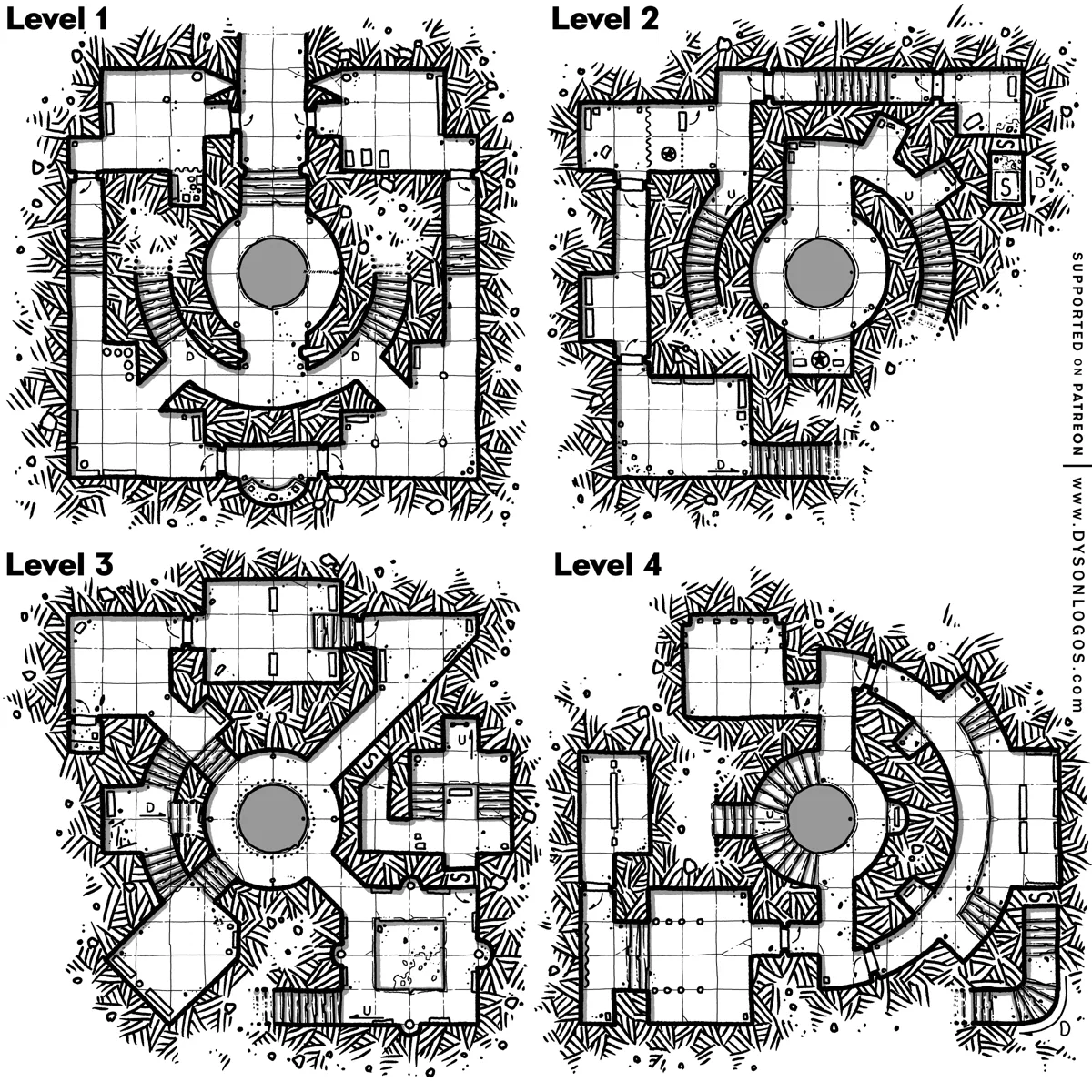 Mappa: La Caduta di Iseldec (Livelli 1-4)