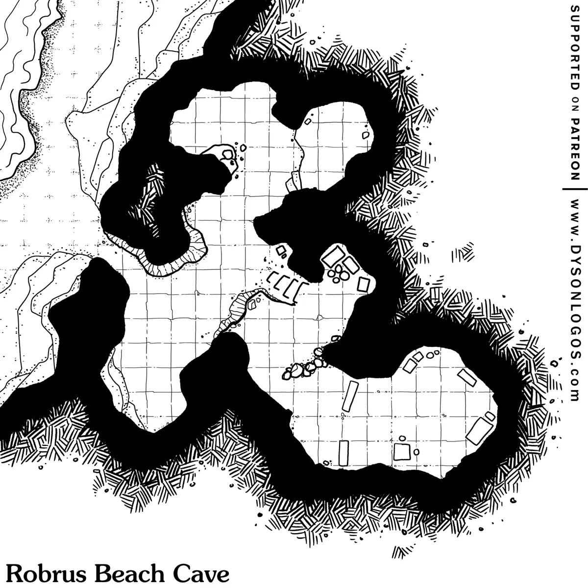 Mappa: La Caverna della Spiaggia di Robrus