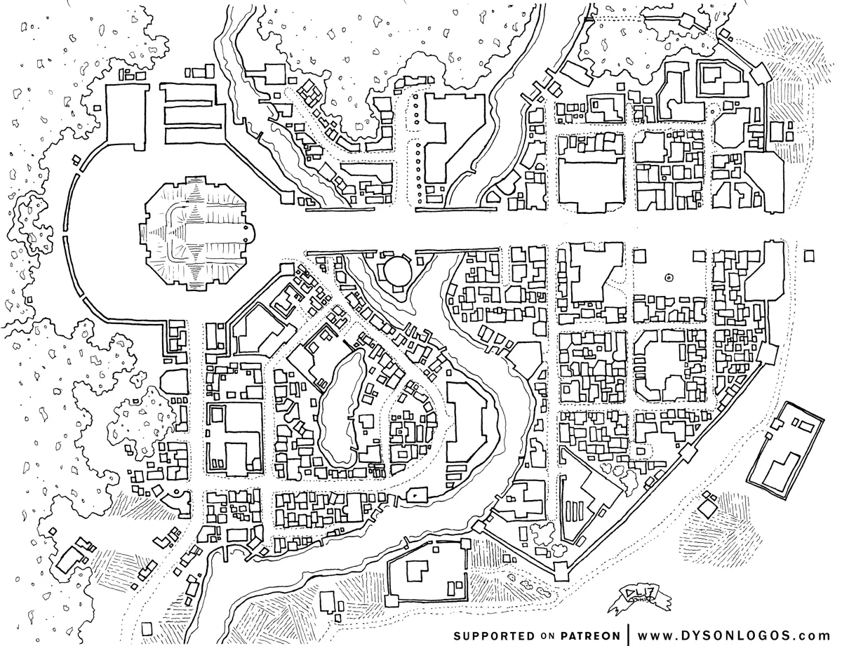 Mappa: La Città Santa di Guerras-El-Estat