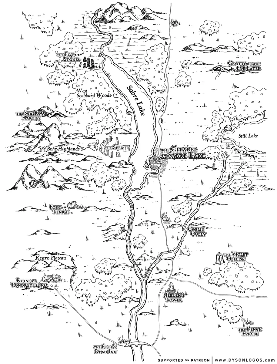 Mappa: La Cittàdella sul Lago Sabre