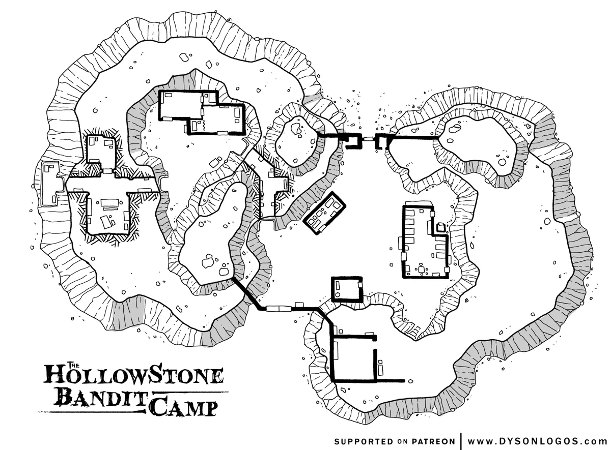 Mappa: L'Accampamento dei Banditi di Hollowstone