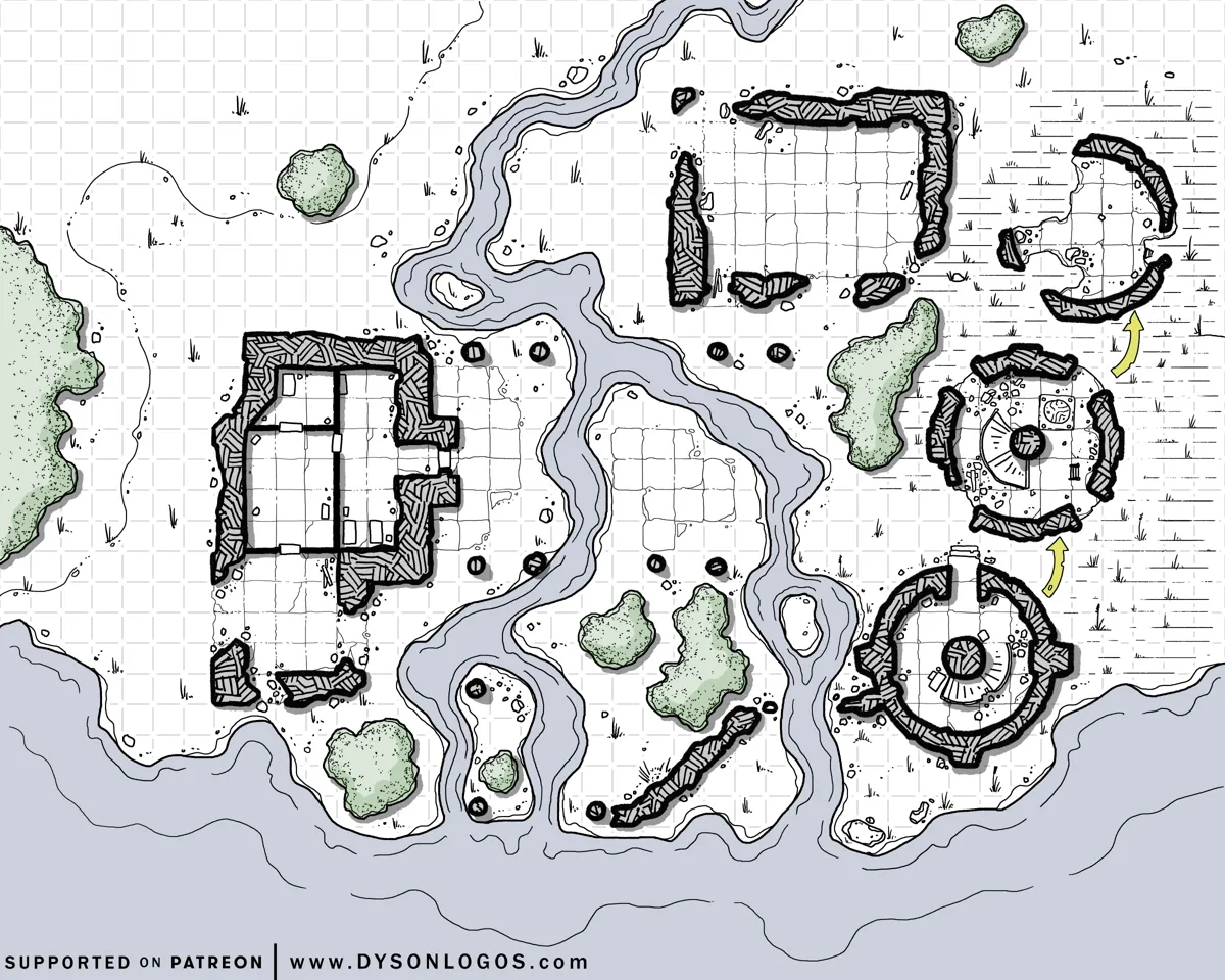 Mappa: Le Rovine presso la Fortezza di Elverston