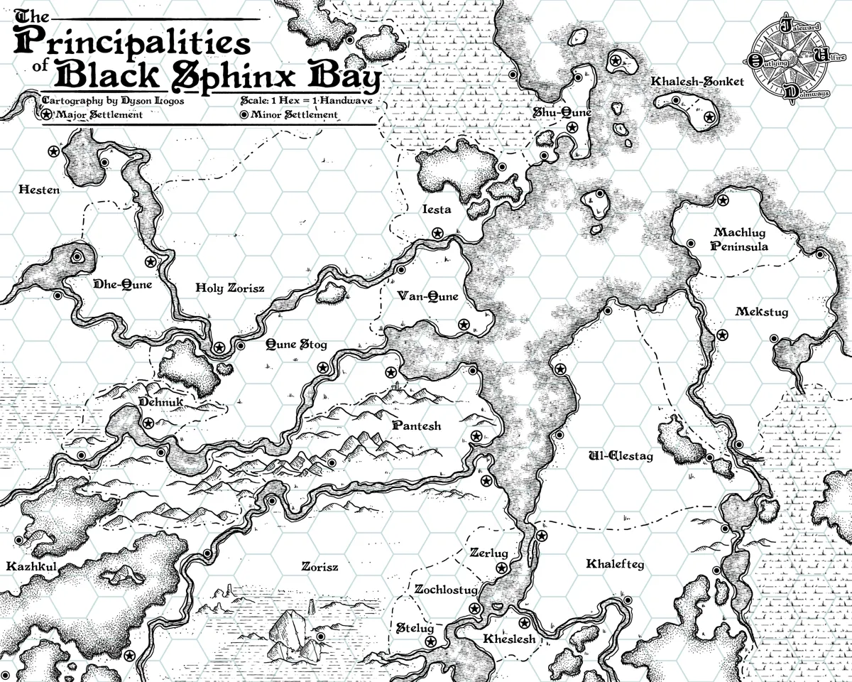 Mappa: Principati della Baia della Sfinge Nera