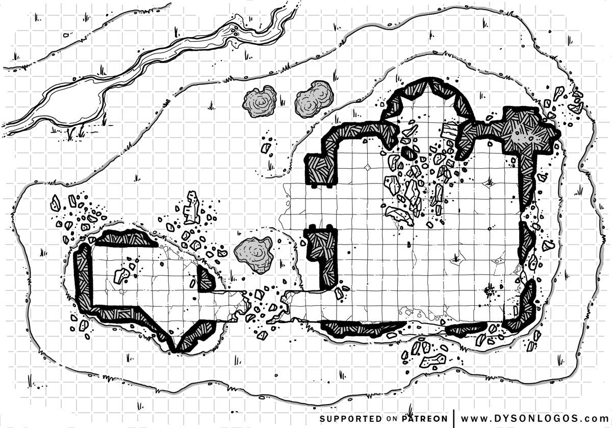 Mappa: Rovine del Forte sulla Collina