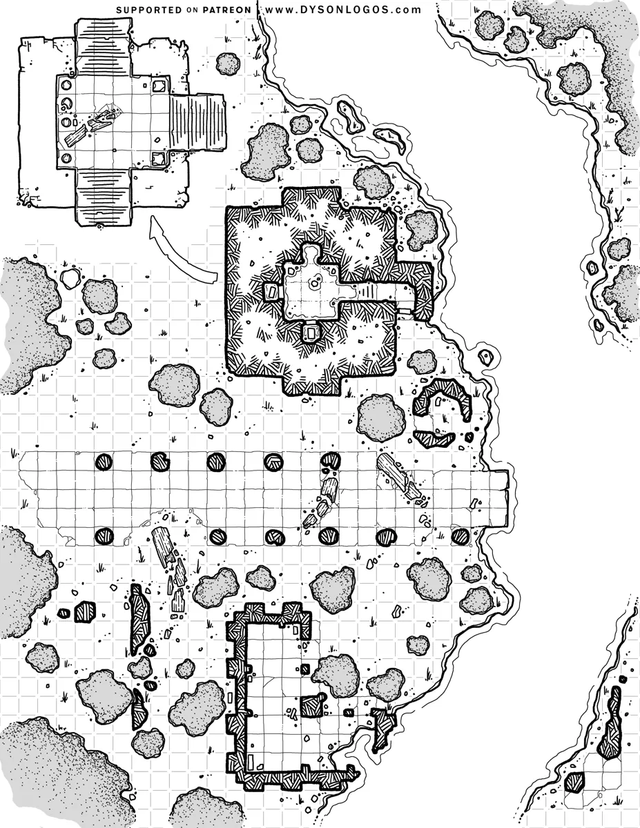 Mappa: Rovine della Porta Orientale di Steldin Dorg